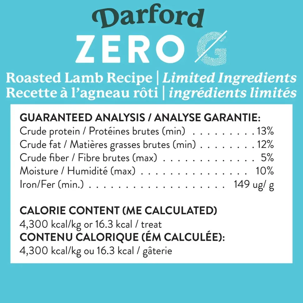 Darford Zero/G Grain-Free Roasted Lamb Dog Treats 12-oz