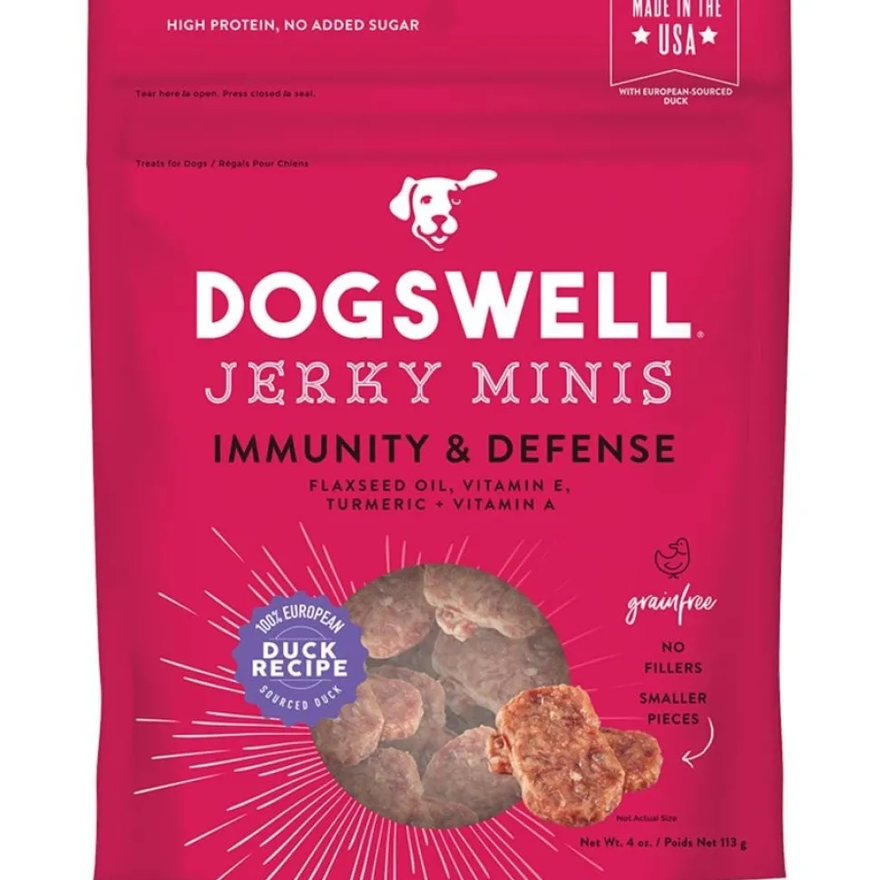 Dogswell Immune System Mini Jerky Grain-Free Dog Treats Duck 4-oz