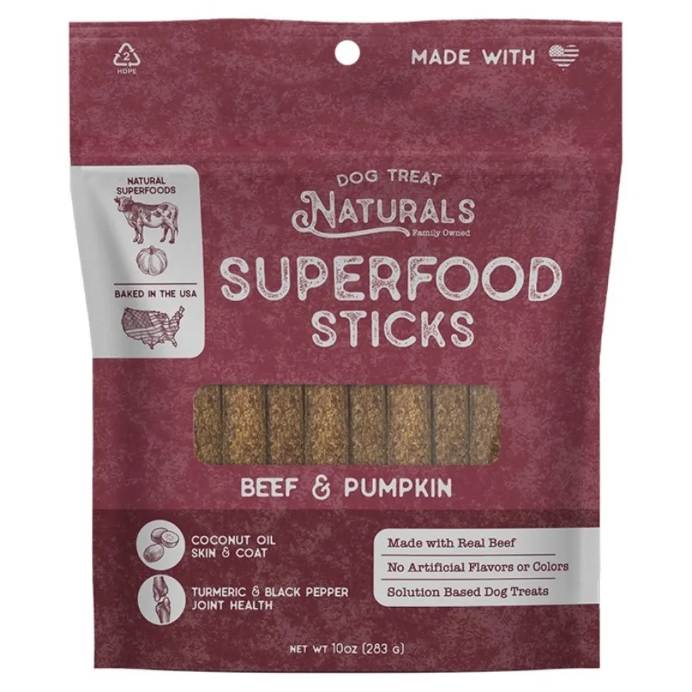 Dog Treat Naturals Superfood Sticks Dog Treats Beef & Pumpkin 10-oz