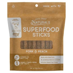 Dog Treat Naturals Superfood Sticks Dog Treats Pork & Peach 10-oz