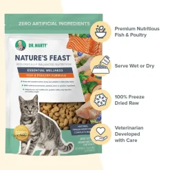 Dr. Marty Nature's Feast Essential Wellness Premium Freeze-Dried Raw Adult Cat Food Fish & Poultry 12-oz
