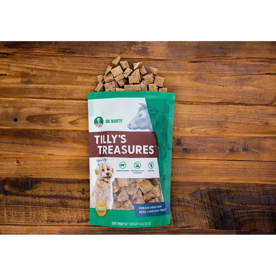 Dr. Marty Tilly's Treasures Freeze-Dried Dog Treats Beef Liver 4-oz