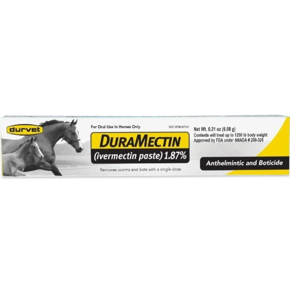 Durvet Duramectin Ivermectin Paste 1.87% Horse Dewormer Removes Worms & Bots