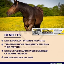 Durvet Duramectin Ivermectin Paste 1.87% Horse Dewormer Removes Worms & Bots