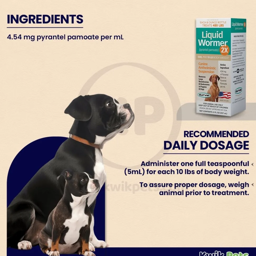 Durvet Liquid Wormer 2X for Dogs 2-oz