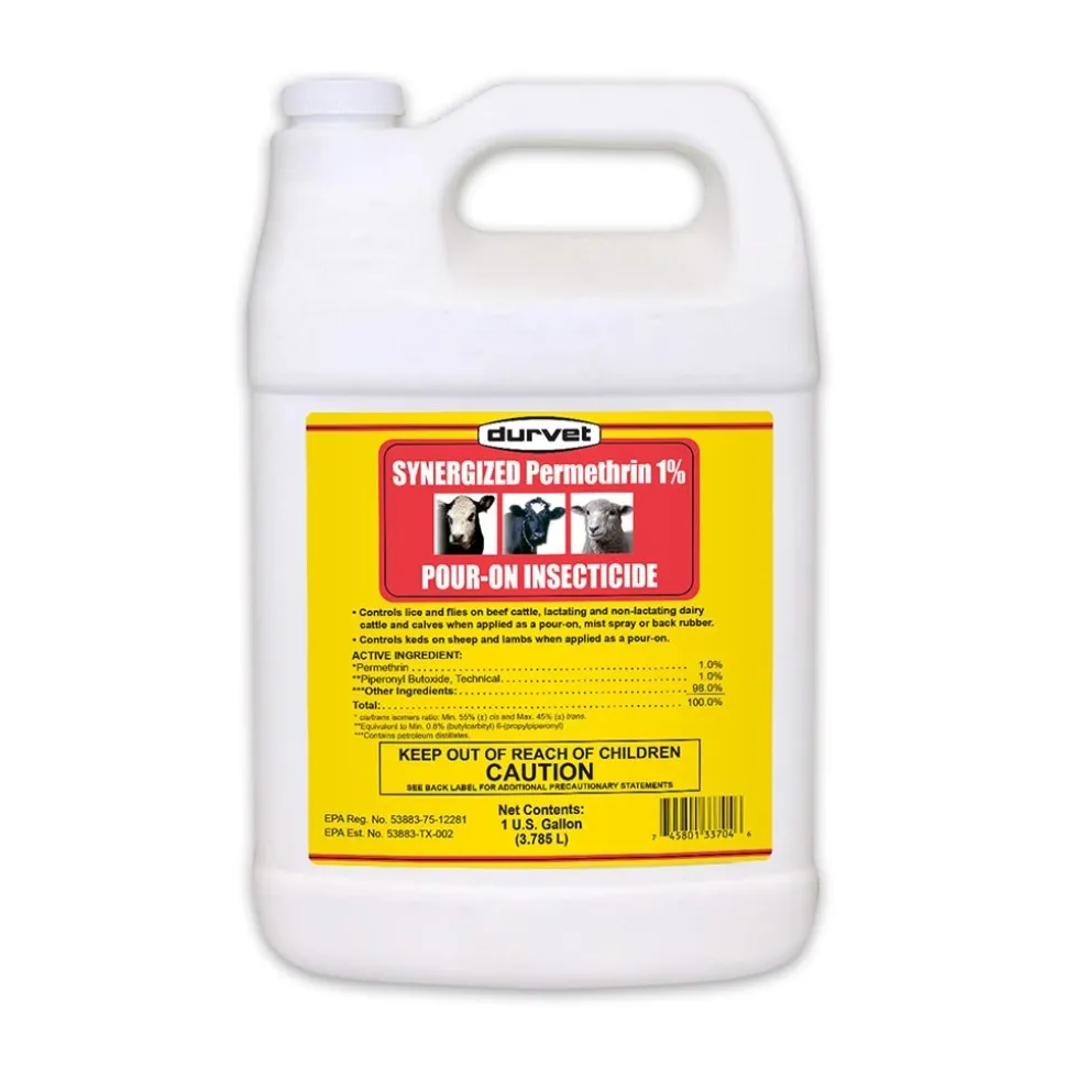Durvet Synergized Permethrin 1% Pour-On Insectiside 1-gal