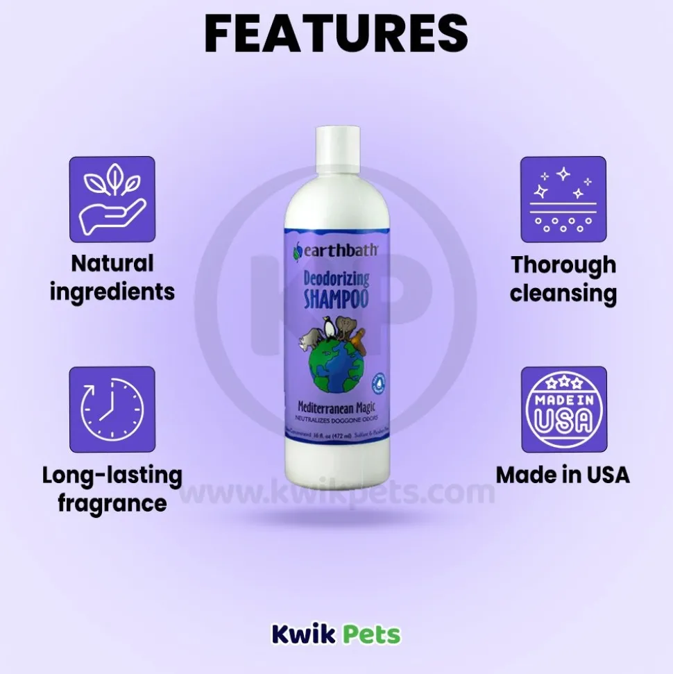 Earthbath Deodorizing Shampoo for Dogs Mediterranean Magic 128-oz