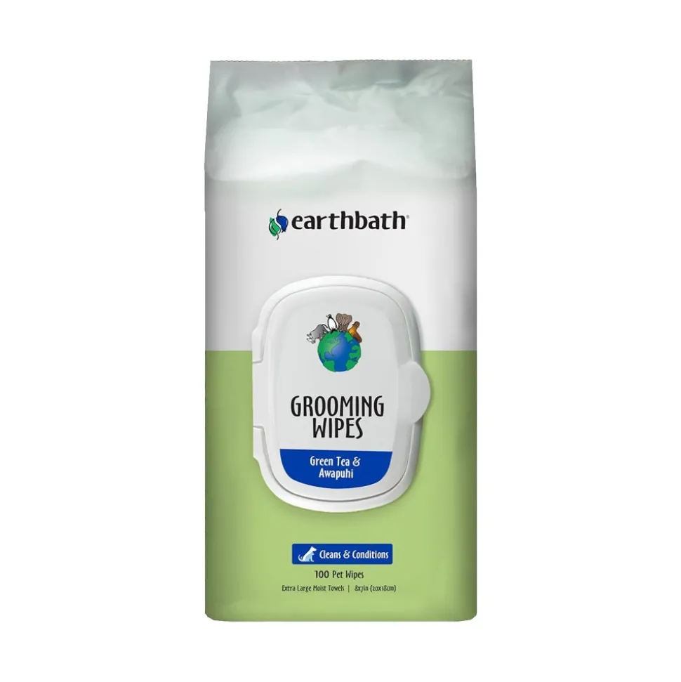 Earthbath Grooming Wipes for Dogs Green Tea & Awapuhi 100 Count