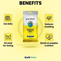 Earthbath Hypo-Allergenic Pet Grooming Wipes Fragrance Free 100 Count