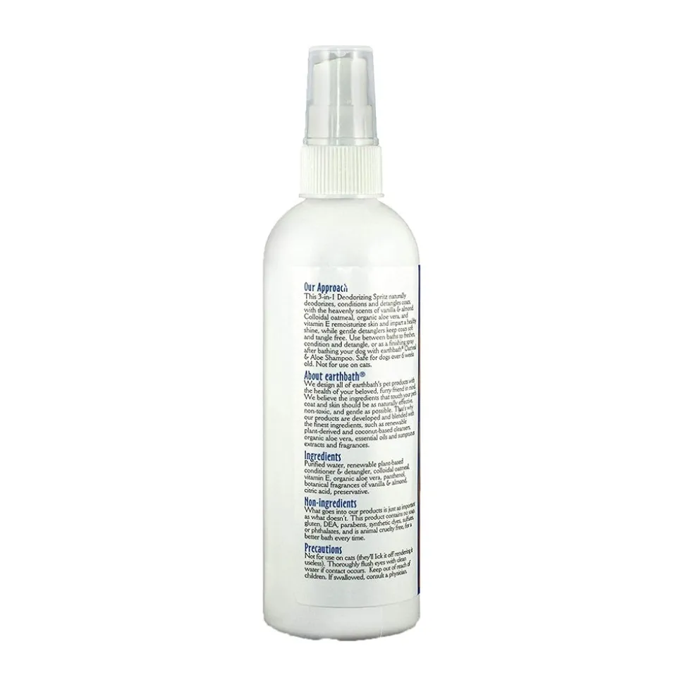 Earthbath 3-in-1 Deodorizing Spritz for Dogs Vanilla & Almond 8-oz