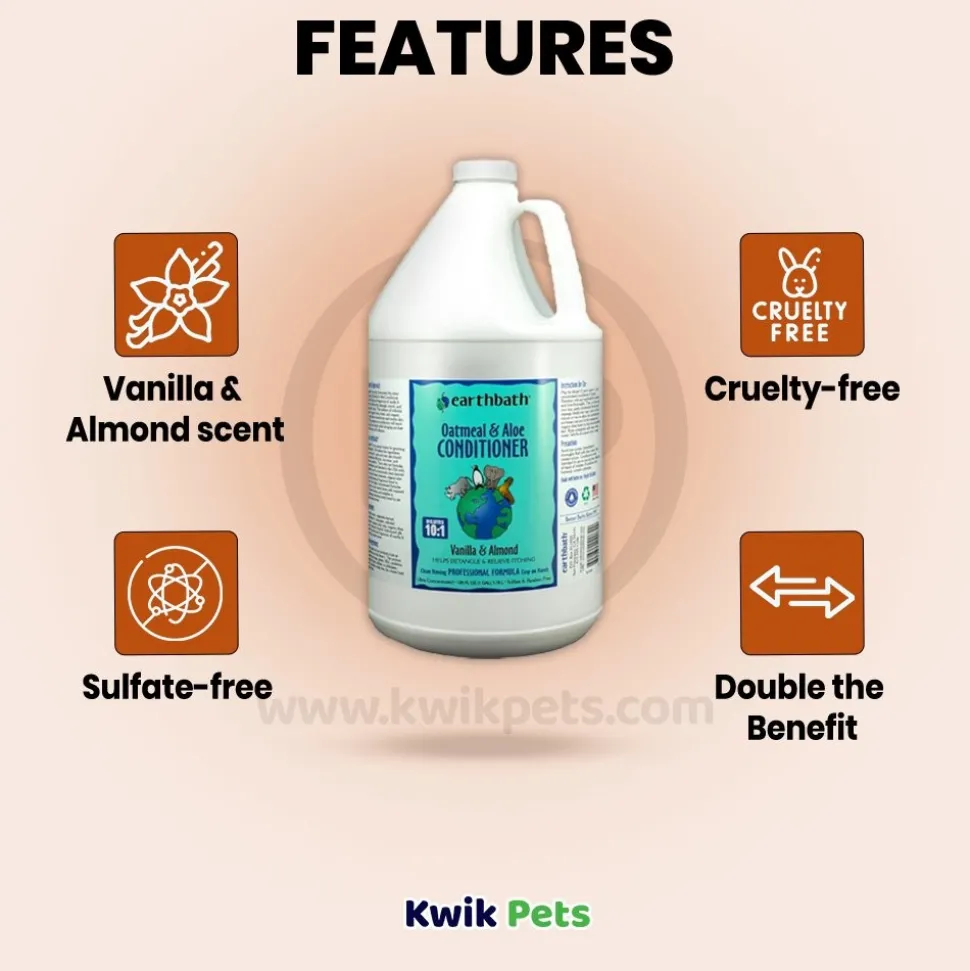 Earthbath Oatmeal & Aloe Pet Conditioner Vanilla & Almond 128-oz