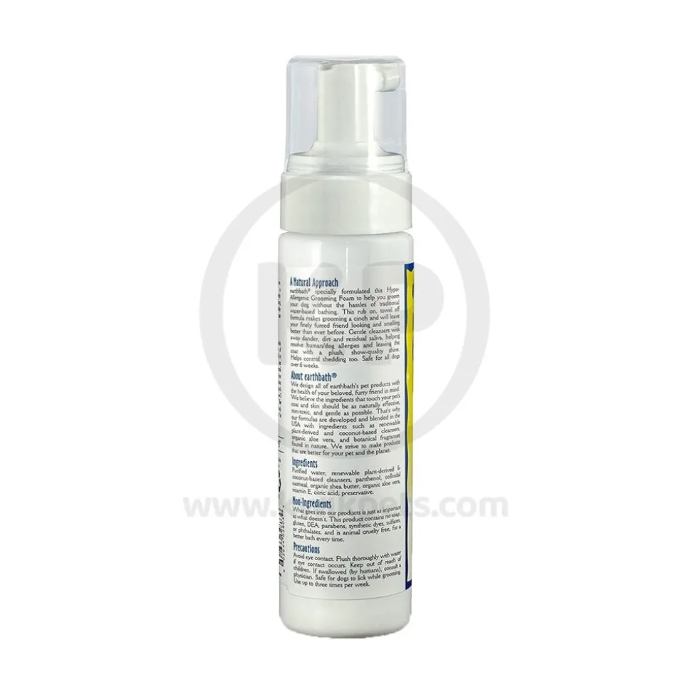 Earthbath Waterless Grooming Foam for Dogs & Puppies Fragrance Free 8-oz