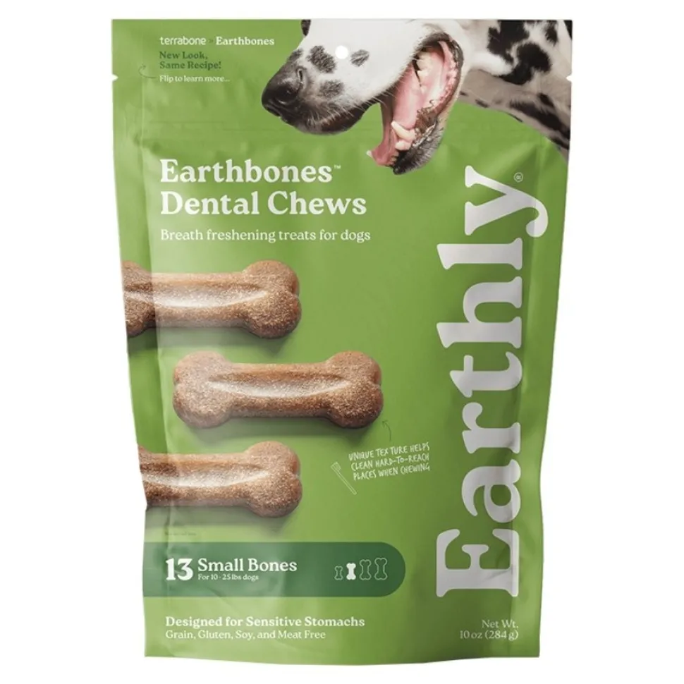 Earthly Earthbones Dental Chew Dog Treats Small 13 Count 10-oz