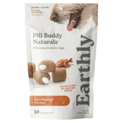 Earthly Pill Buddy Naturals Soft & Chewy Dog Treats Oven Roasted Chicken 30 Count 5.29-oz