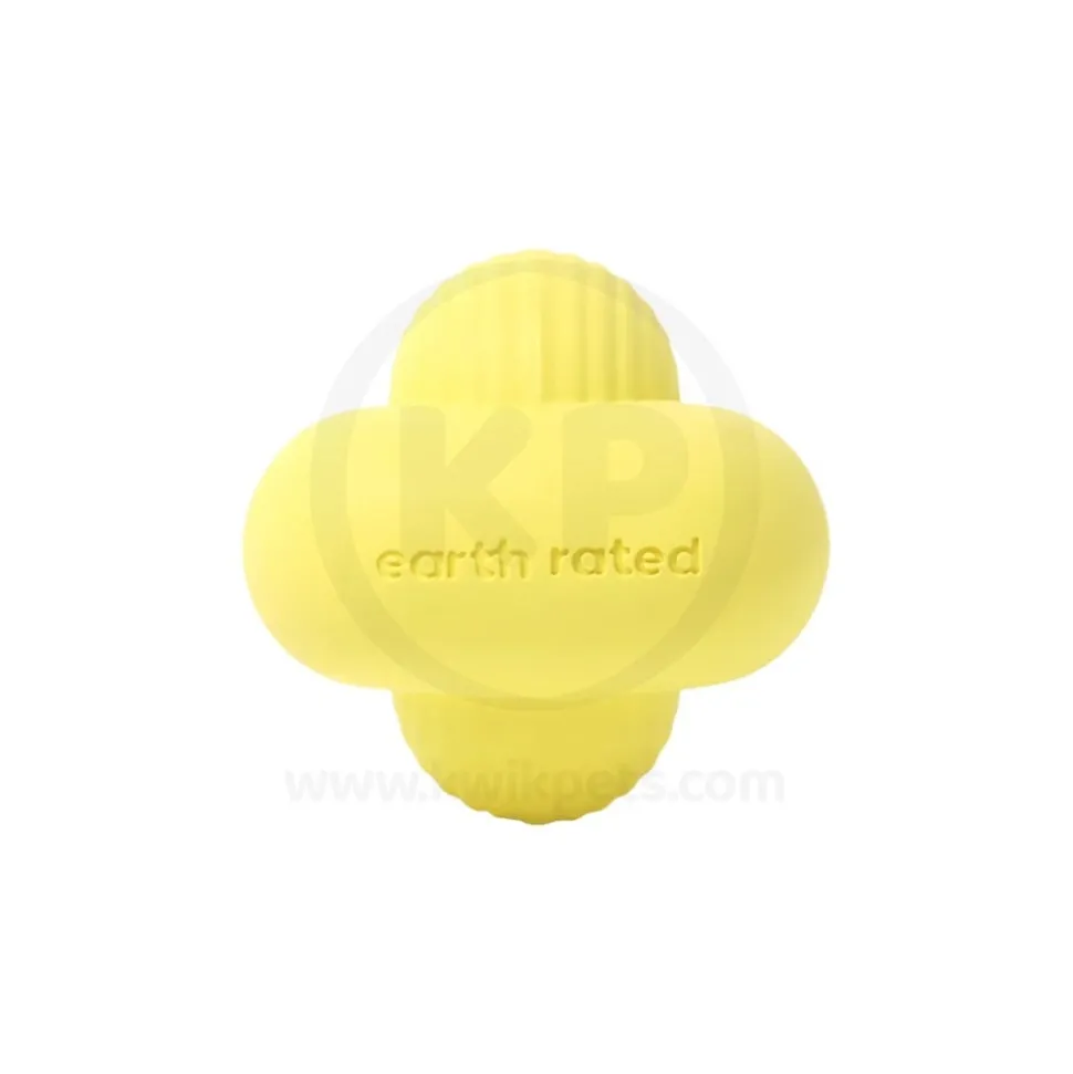 Earth Rated Natural Rubber Dog Fetch Toy Yellow Medium