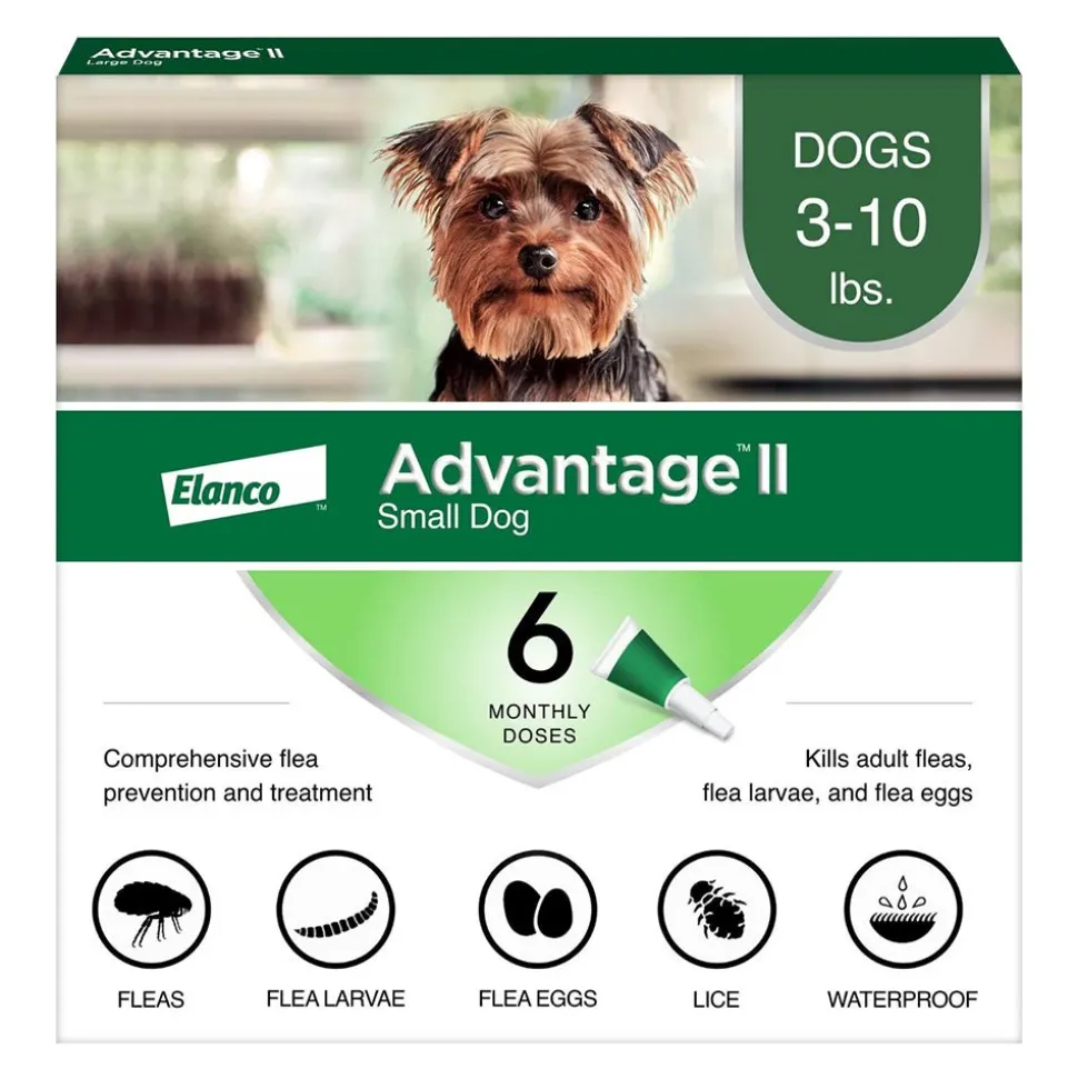Elanco Advantage II 6-Month Supply Topical Flea Treatment & Prevention for Small Dogs 3-10 lbs