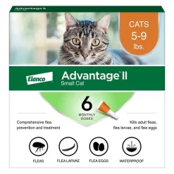 Elanco Advantage II 6-Month Supply Topical Flea Treatment & Prevention for Small Cats 5-9 lbs