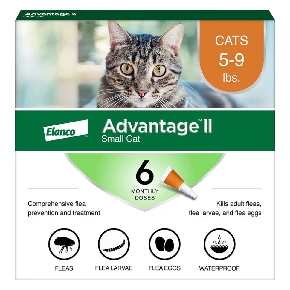 Elanco Advantage II 6-Month Supply Topical Flea Treatment & Prevention for Small Cats 5-9 lbs