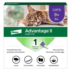 Elanco Advantage II 1-Month Supply Topical Flea Treatment & Prevention for Large Cats Over 9 lbs