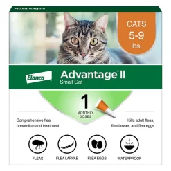 Elanco Advantage II 1-Month Supply Topical Flea Treatment & Prevention for Small Cats 5-9 lbs