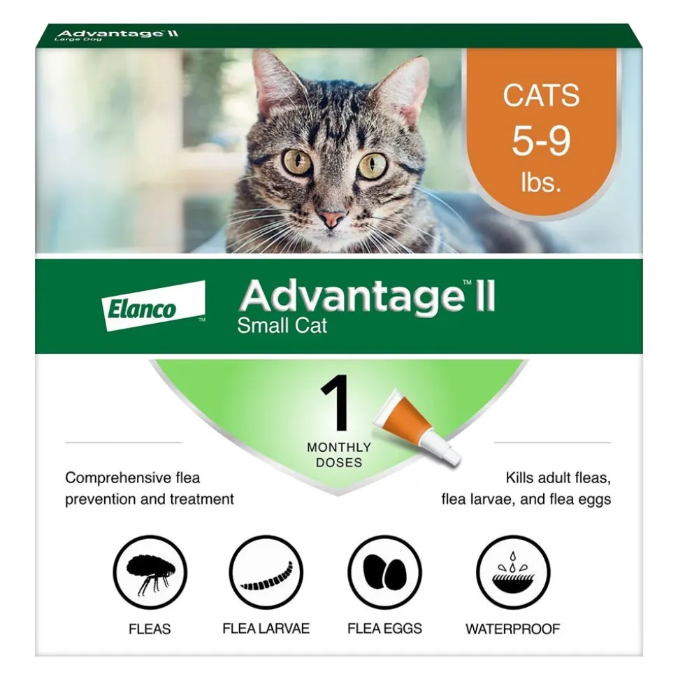 Elanco Advantage II 1-Month Supply Topical Flea Treatment & Prevention for Small Cats 5-9 lbs