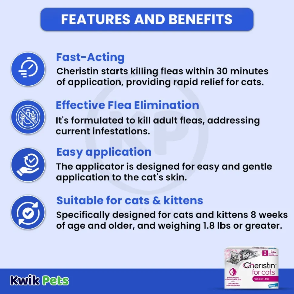 Elanco Cheristin Topical Flea Treatment & Prevention for Cats 3 Count