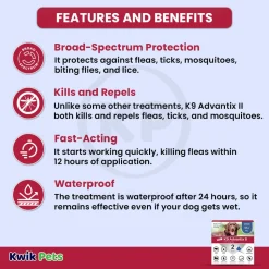 Elanco K9 Advantix II 2-Month Supply Topical Flea, Tick & Mosquito Treatment & Prevention for Extra Large Dogs Over 55 lbs