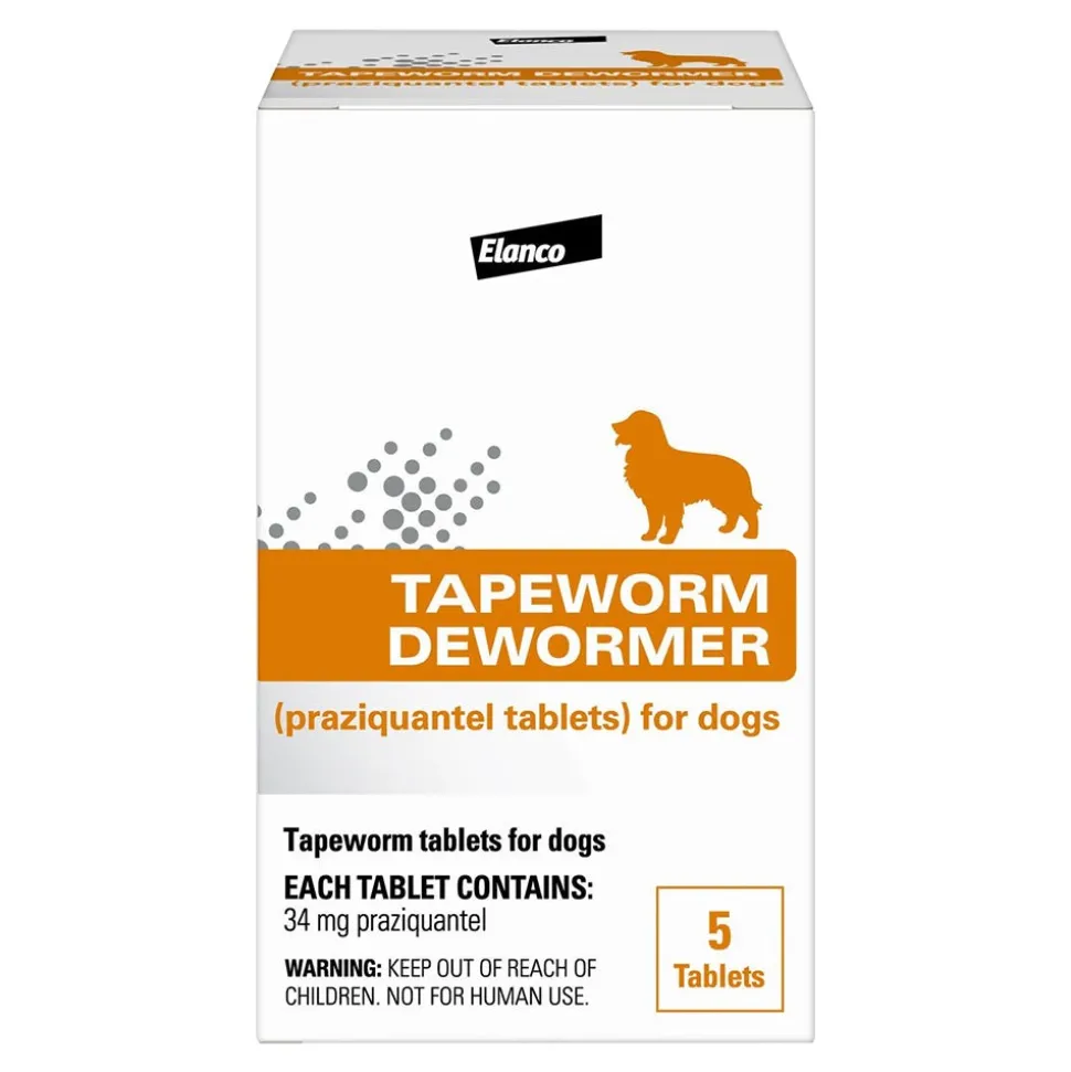 Elanco Tapeworm Dewormer (praziquantel tablets) for Dogs & Puppies 5 Count