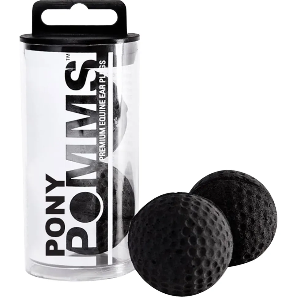 Equine Healthcare International Pony Pomms Horse Ear Plugs Black 2 Count