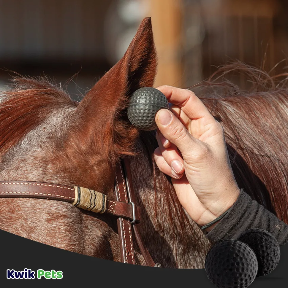 Equine Healthcare International Pony Pomms Horse Ear Plugs Black 2 Count