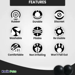 Equine Healthcare International Smooth Style Pomms Horse Ear Plugs Black 4 Count