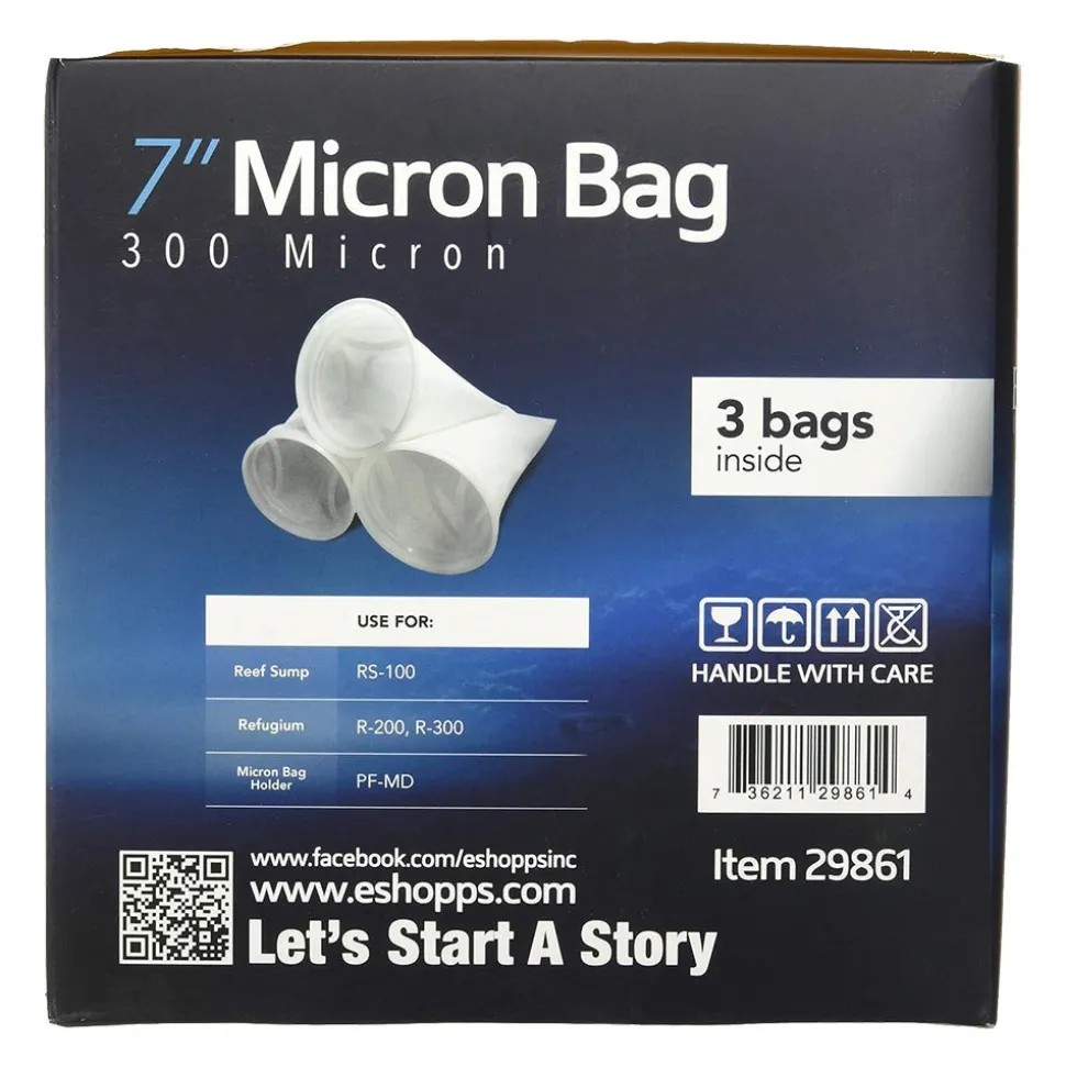Eshopps 300 Micron Round Filter Sock White 7-in 3 Count