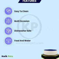 Ethical Pet Standard Crock Dog Bowl Blue 9.5-in
