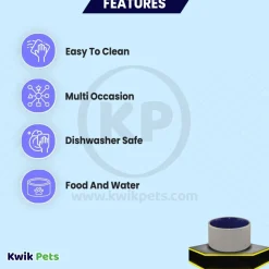 Ethical Pet Standard Crock Dog Bowl Blue 3.75-in