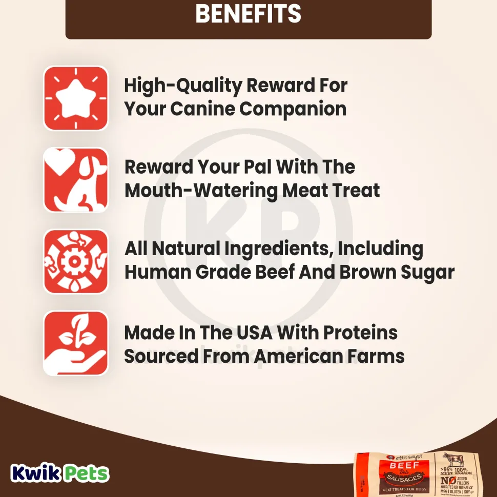 Etta Says! Beef Deli Sausages Meat Dog Treat 1.25-oz
