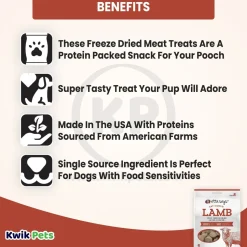 Etta Says! Eat Simple 100% Freeze Dried Never Cooked Lamb Dog Treats 2.5-oz