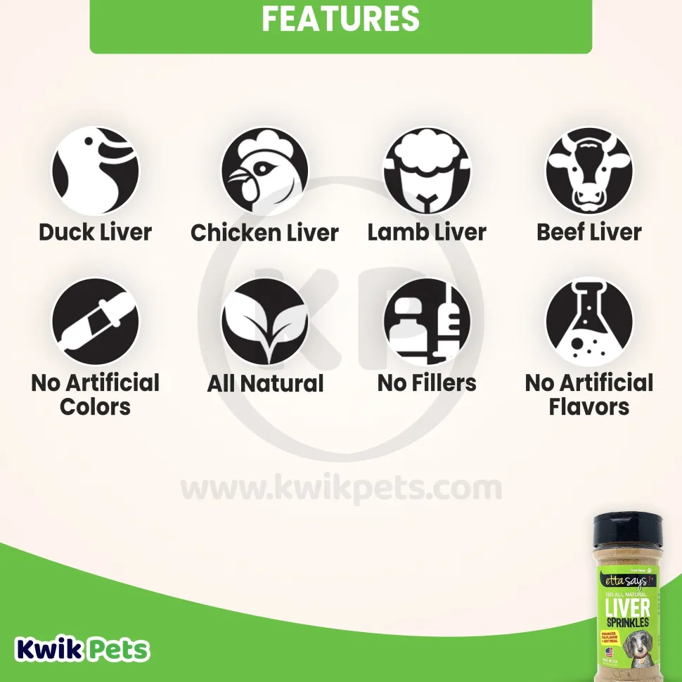 Etta Says! Liver Sprinkles 100% All Natural Dog Food Topper 3.0-oz