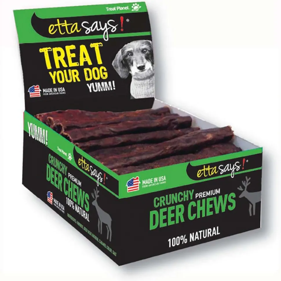 Etta Says! Premium Crunchy Deer Chews Dog Treat 4.5-in 36 Count