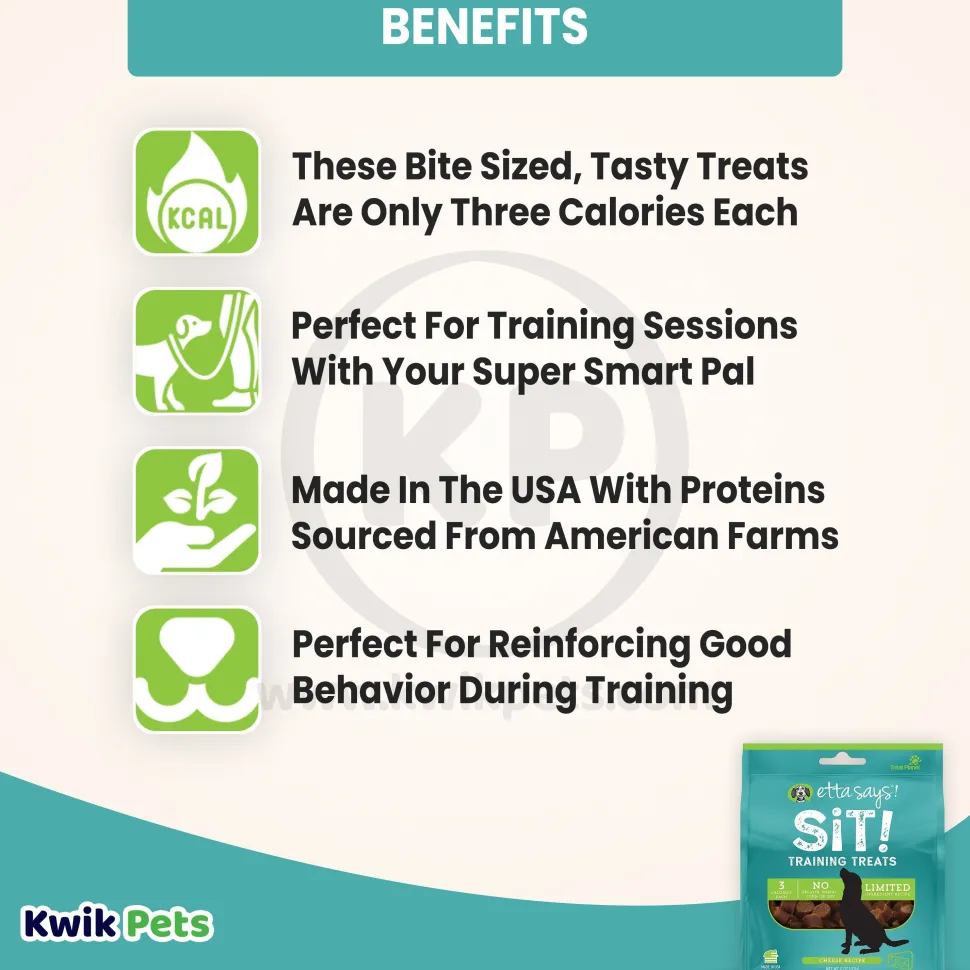 Etta Says! Sit! Dog Training Treats Cheese Recipe 6-oz