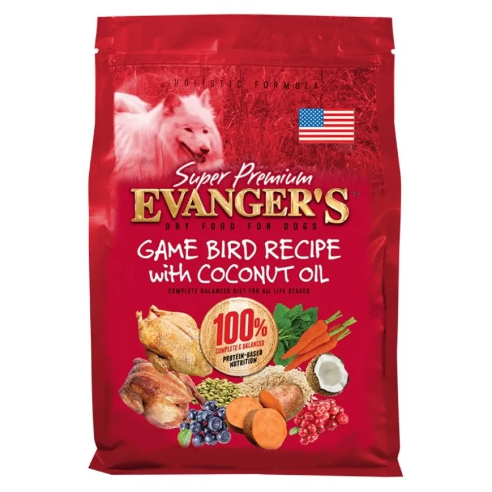 Evanger’s Super Premium Dry Dog Food Game Bird Recipe with Coconut Oil 4.4-lb