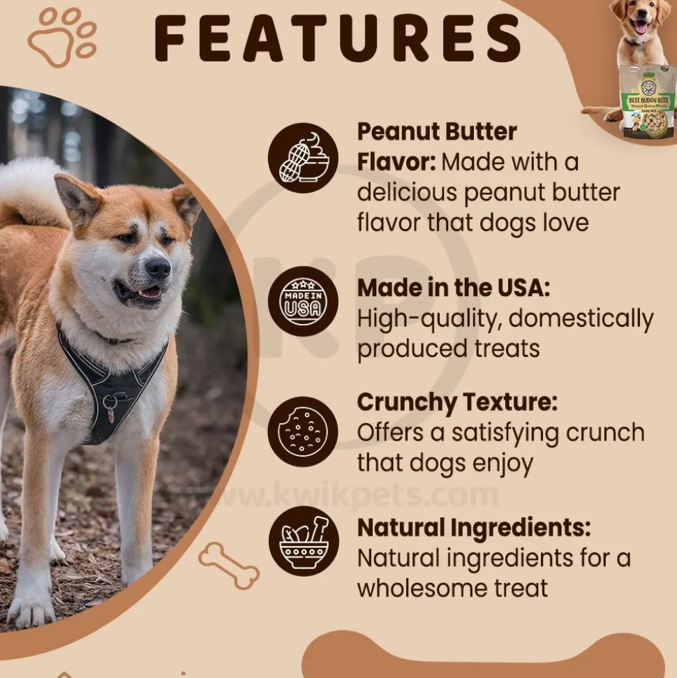 Exclusively Pet Best Buddy Bits Training Dog Treats Peanut Butter 5.5-oz