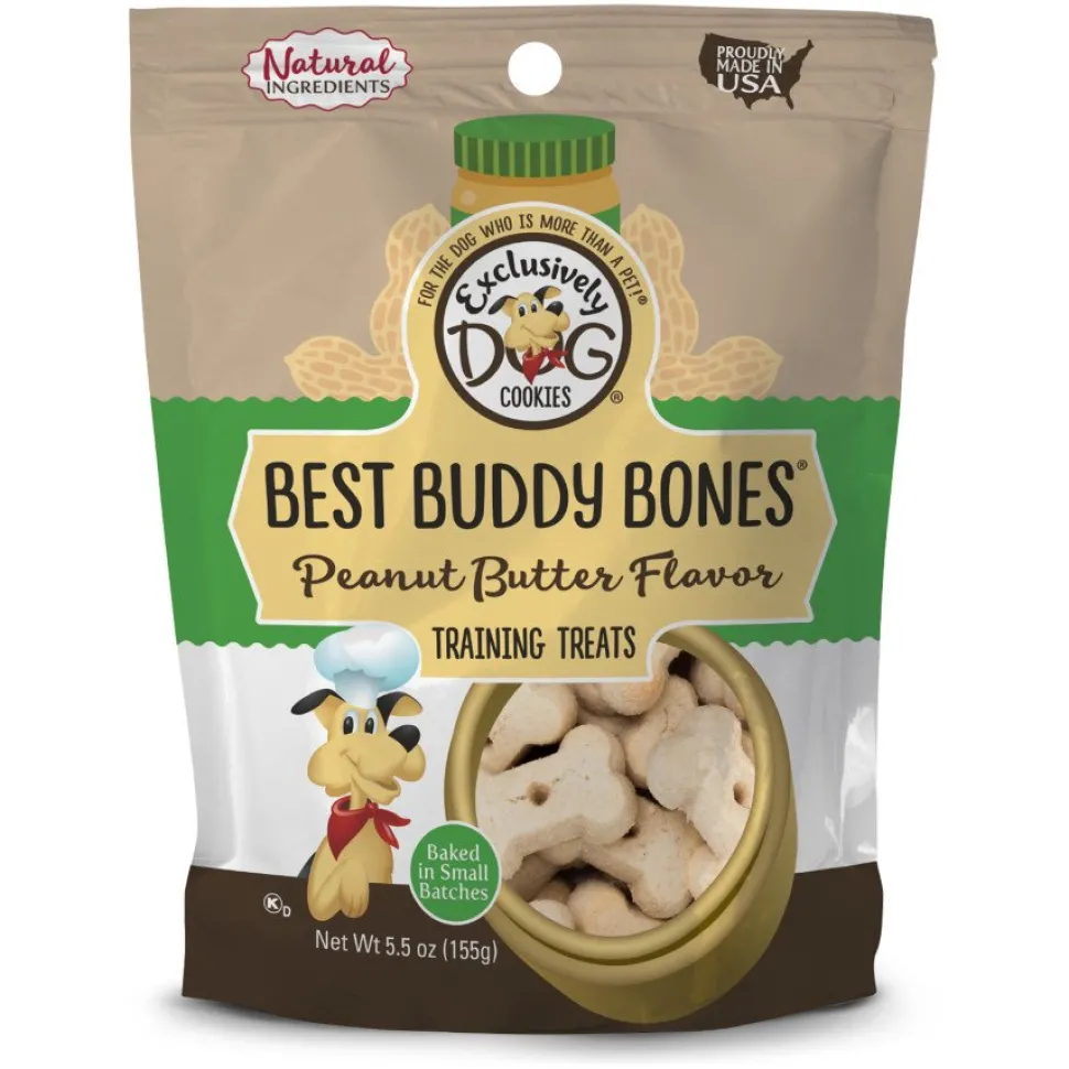 Exclusively Pet Best Buddy Bones Training Dog Treats Peanut Butter 5.5-oz