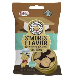 Exclusively Pet S'mores Flavor Sandwich Cremes Dog Treats 8-oz