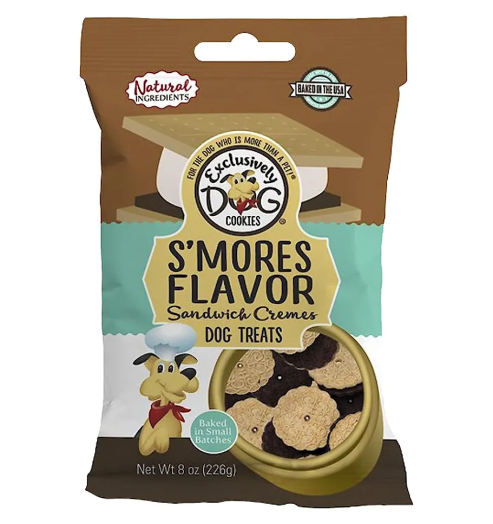 Exclusively Pet S'mores Flavor Sandwich Cremes Dog Treats 8-oz