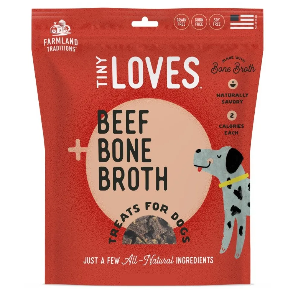 Farmland Traditions Tiny Loves Jerky Dog Treats Beef with Bone Broth 5-oz