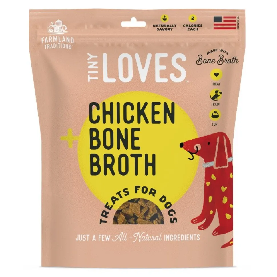 Farmland Traditions Tiny Loves Jerky Dog Treats Chicken with Bone Broth 6-oz