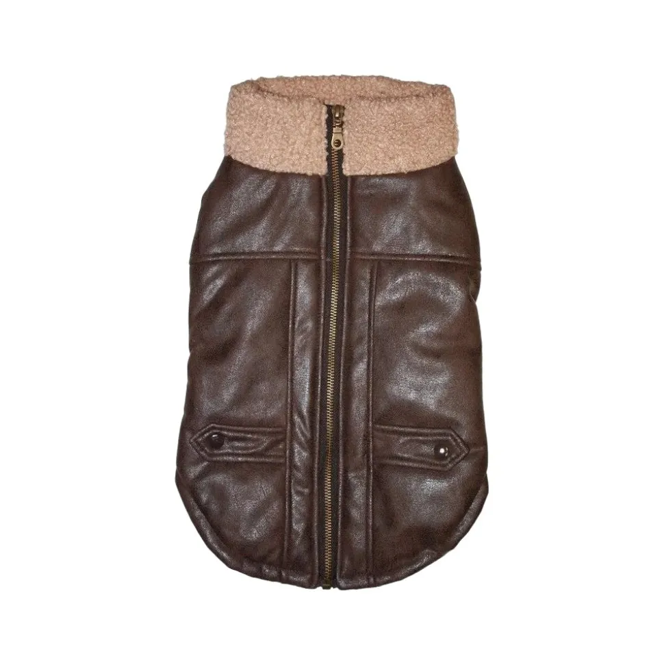 Fashion Pet Bomber Jacket Brown Extra-Large