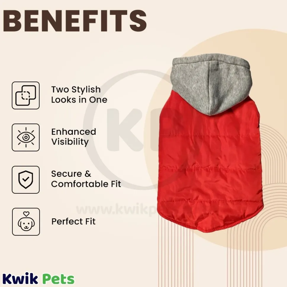 Fashion Pet Cosmo Vest w/Hood Red Medium