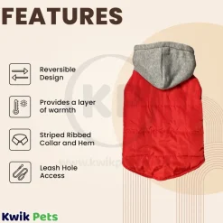 Fashion Pet Cosmo Vest w/Hood Red Medium