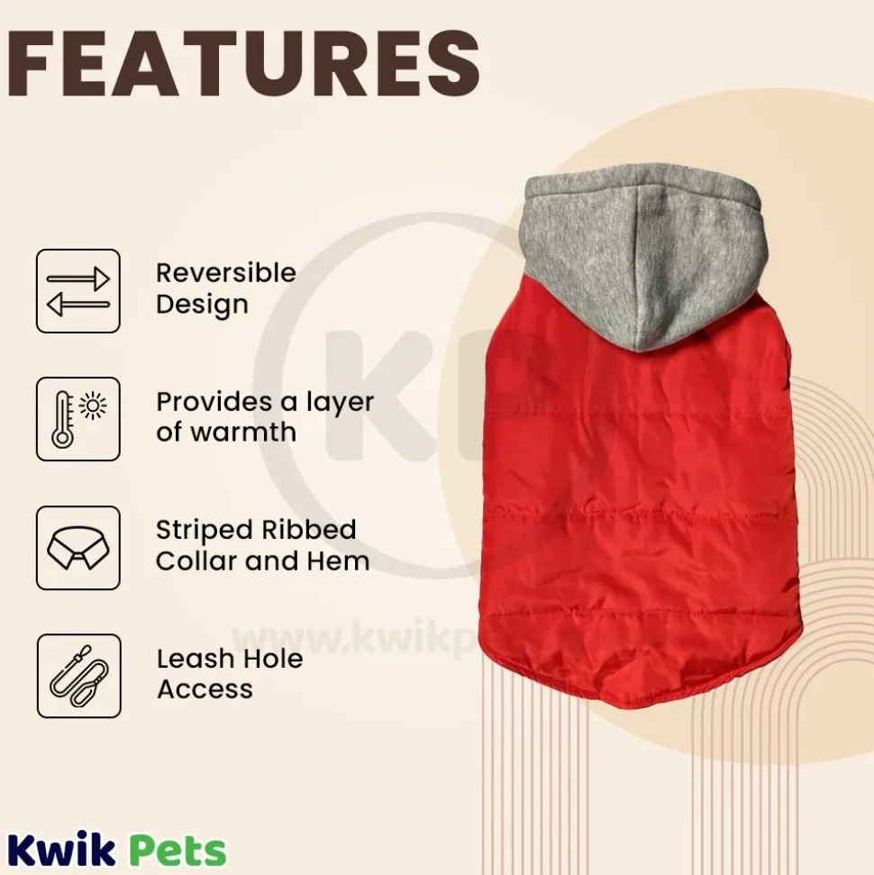 Fashion Pet Cosmo Vest w/Hood Red Medium